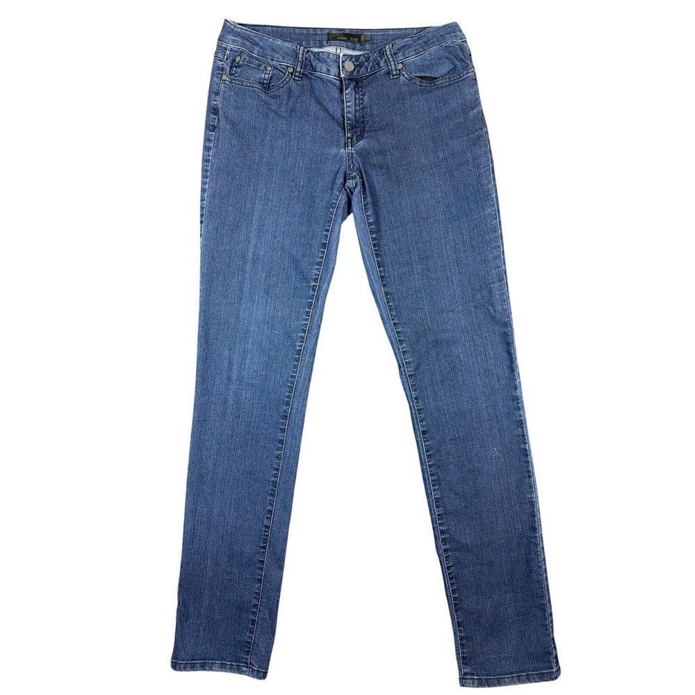 prAna Womens Organic Cotton Blend Skinny Jeans Blue Medium Wash Sz 10/30 Stretch